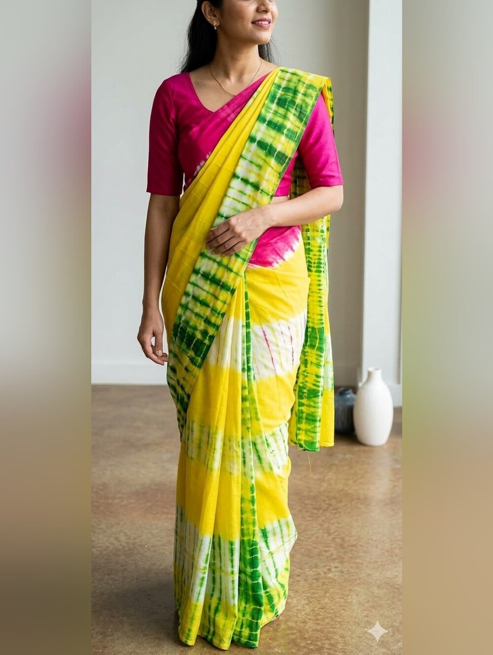 NWOT Women Pure Silk Hand Shibori Saree